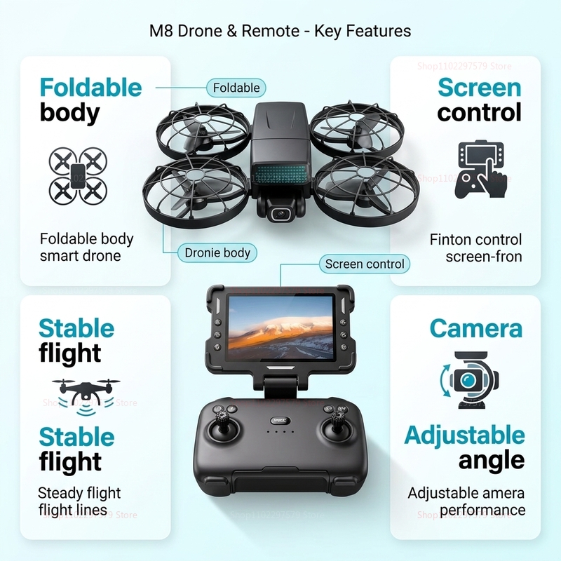 Yeni Drone'lar M8 GPS 8K Profe - Drone Kit With Camera incelemesi ve fiyatı